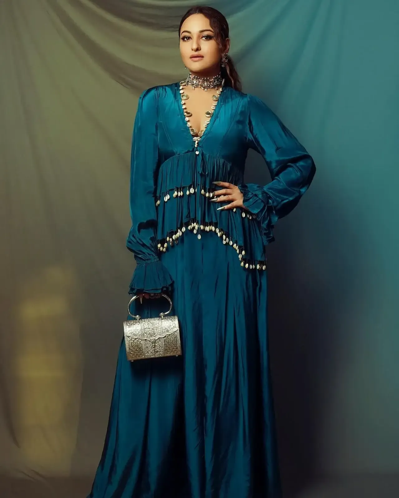 Bollywood Actress Sonakshi Sinha In Beautiful Blue Dress